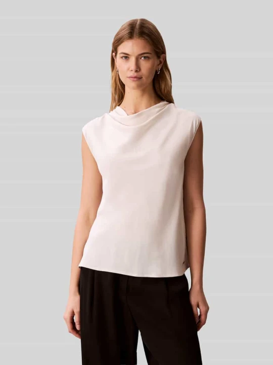 Zdjęcie produktu Bluzka bez rękawów o kroju regular fit z wiskozy Calvin Klein Piaskowy