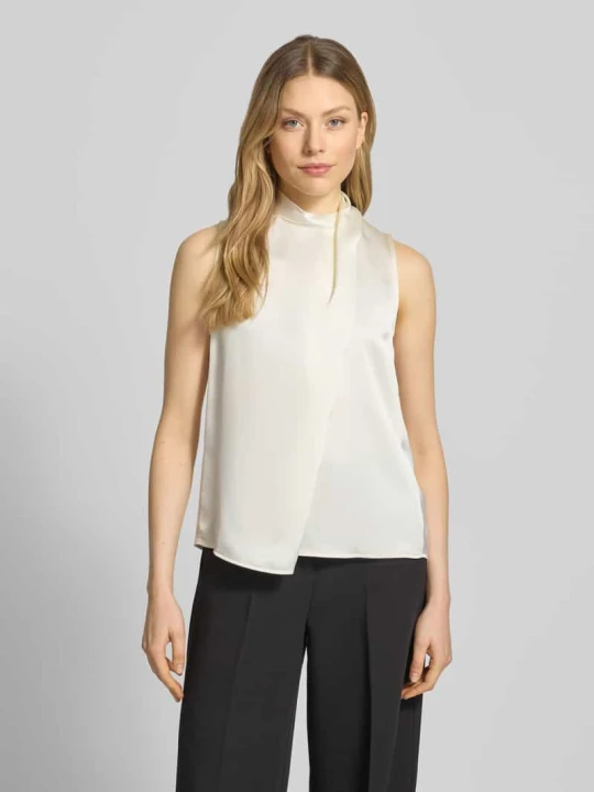 Zdjęcie produktu Bluzka bez rękawów w kopertowym stylu o kroju regular fit model 'CHELINA-1' Hugo Złamany biały