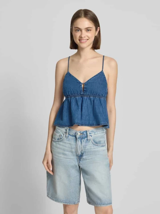 Zdjęcie produktu Bluzka bez rękawów z denimu z czystej bawełny Tommy Jeans Niebieski