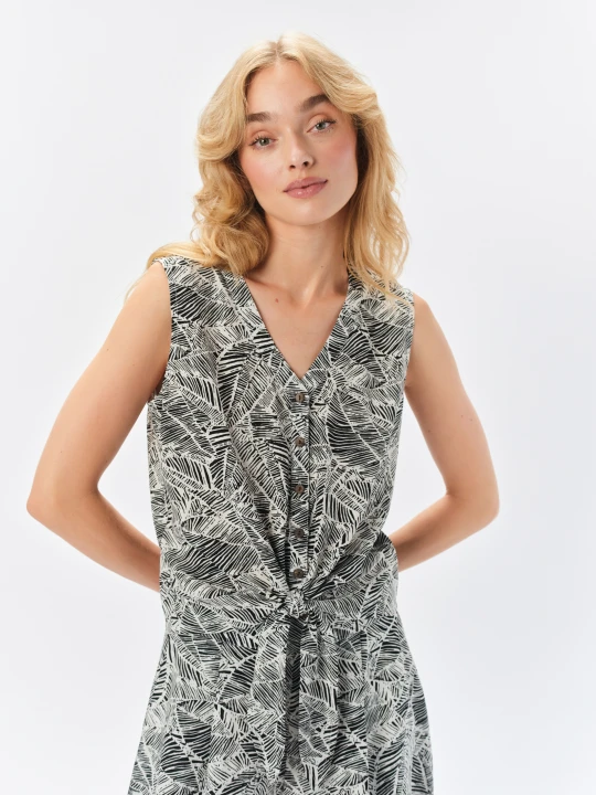 Zdjęcie produktu Bluzka bez rękawów z wzorem tropic TOP SECRET Czarny