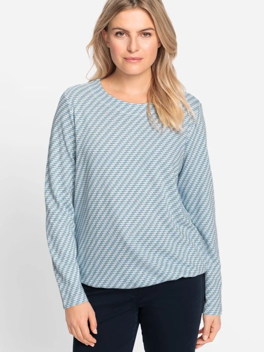 Zdjęcie produktu TENCEL™ Bluzka damska Clara z fakturą i geometrycznym wzorem - Coast Vibes Olsen