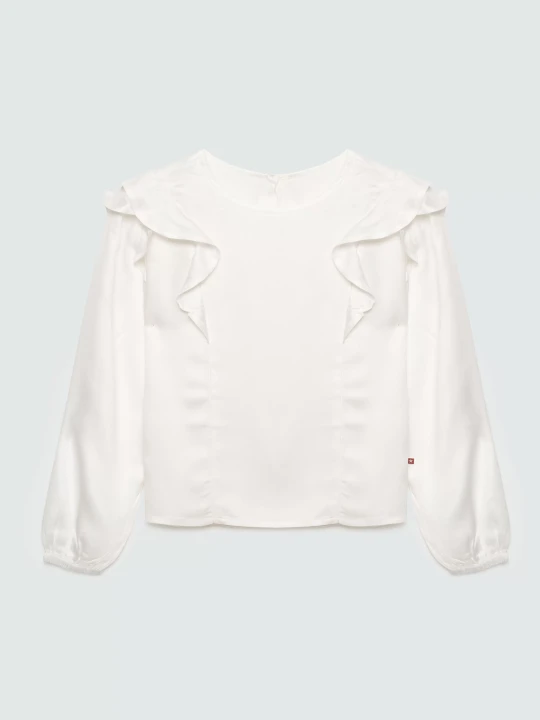 Zdjęcie produktu bluzka dziewczęca z falbankami biała safie 100 Big Star