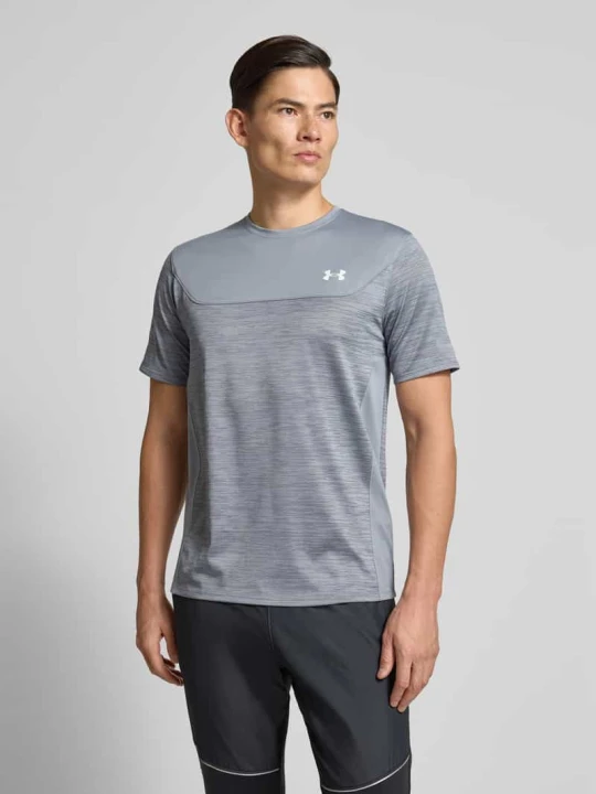 Zdjęcie produktu Bluzka funkcyjna z logo i okrągłym dekoltem Under Armour Średnioszary