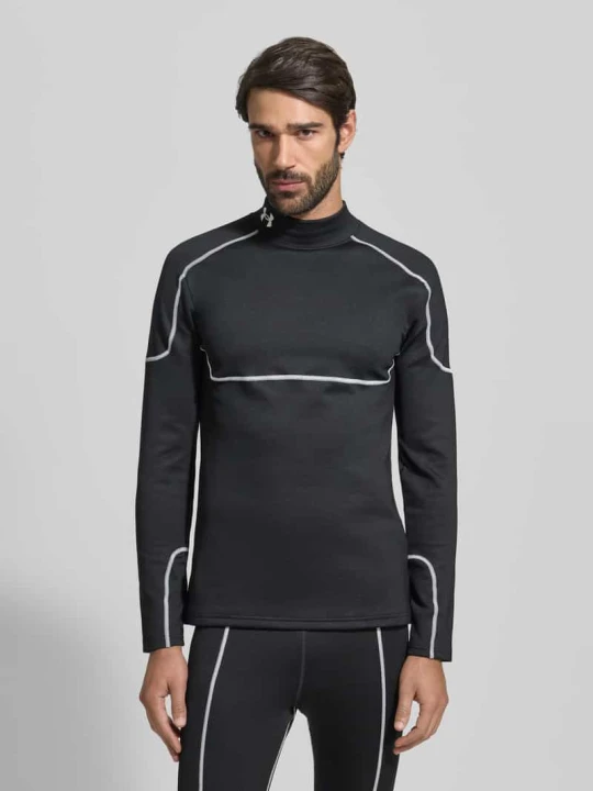Zdjęcie produktu Koszulka funkcyjna ze stójką i przeszyciem z logo Under Armour Czarny
