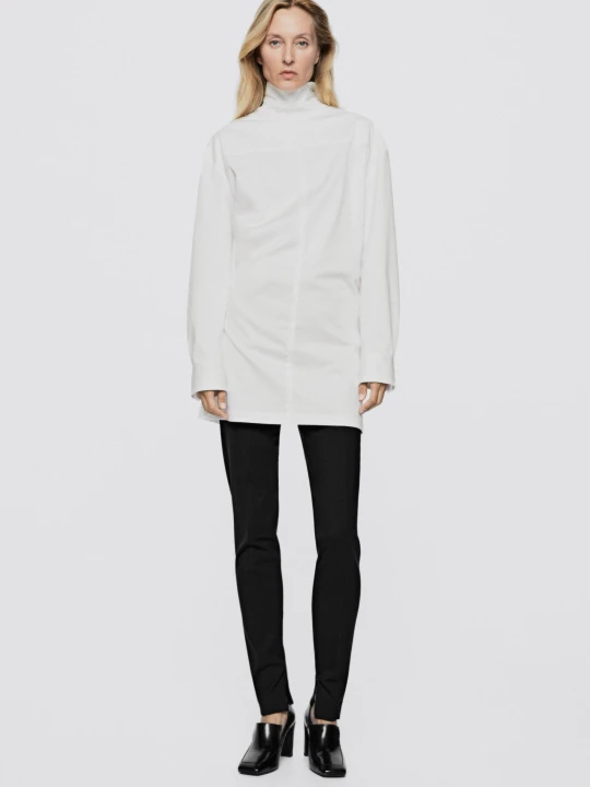 Zdjęcie produktu Bluzka Golf I Suwak - Limited Edition - Biały - Massimo Dutti - Female