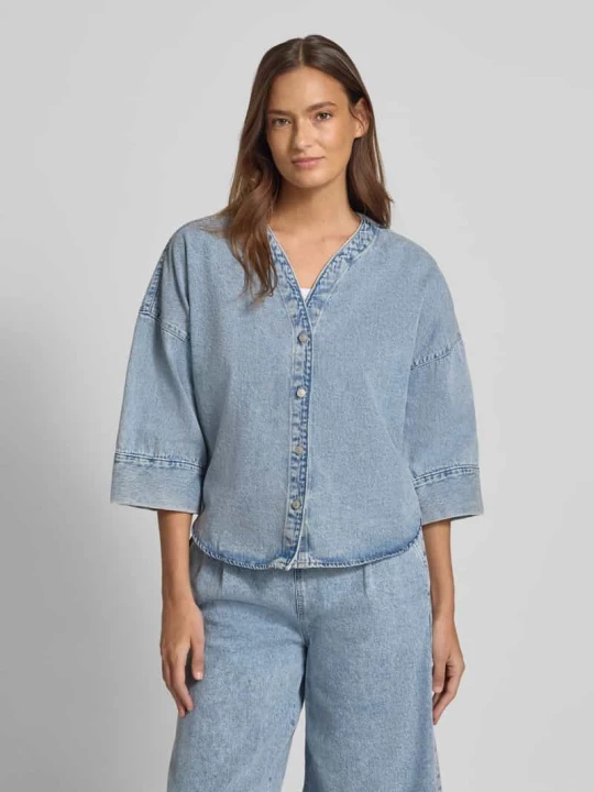 Zdjęcie produktu Bluzka jeansowa o kroju loose fit z mieszanki bawełny i wiskozy Model 'VALERIA' Vero Moda Jasnoniebieski