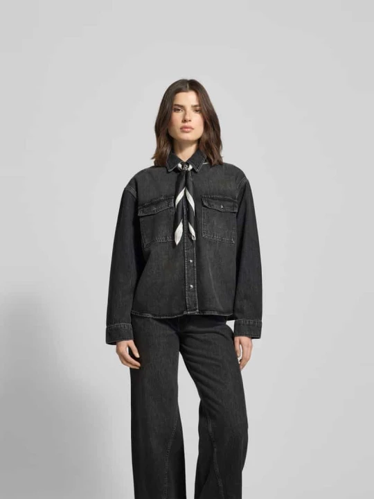 Zdjęcie produktu Bluzka jeansowa o kroju oversized z czystej bawełny Anine Bing Czarny