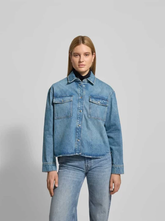 Zdjęcie produktu Bluzka jeansowa o kroju regular fit z bawełny Anine Bing Jeansowy niebieski