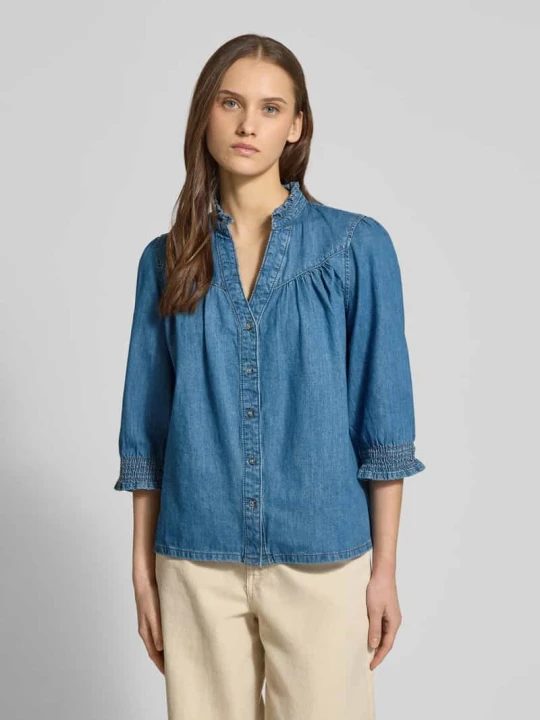 Zdjęcie produktu Bluzka jeansowa o kroju regular fit z czystej Bawełna Model 'RAYA' Only Jeansowy niebieski