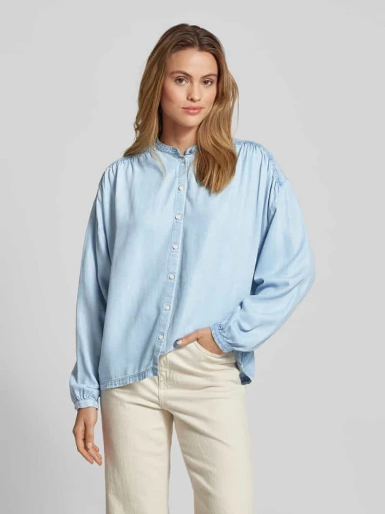Zdjęcie produktu Bluzka jeansowa o kroju regular fit ze stójką model ‘Bizzan’ Boss Jasnoniebieski
