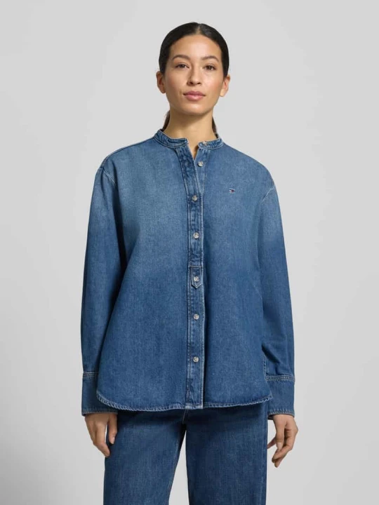 Zdjęcie produktu Bluzka jeansowa o kroju relaxed fit z mieszanki bawełny i lyocellu Tommy Hilfiger Jeansowy niebieski
