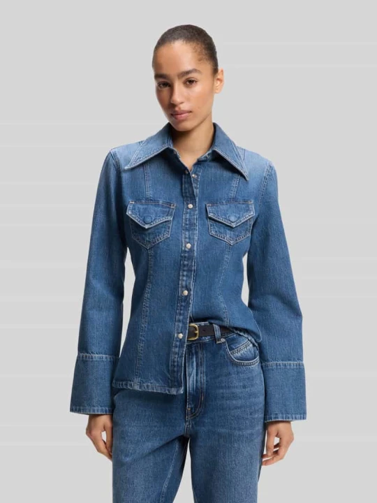 Zdjęcie produktu Bluzka jeansowa o kroju slim fit z czystej bawełny model 'C_SLIM' Boss Ciemnoniebieski