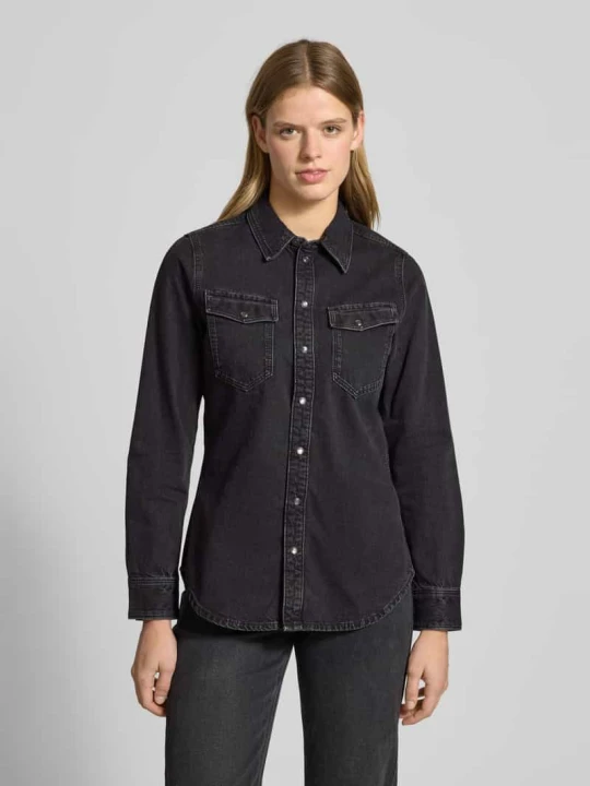 Zdjęcie produktu Bluzka jeansowa o kroju slim fit z kieszeniami na piersi G-Star Raw Czarny