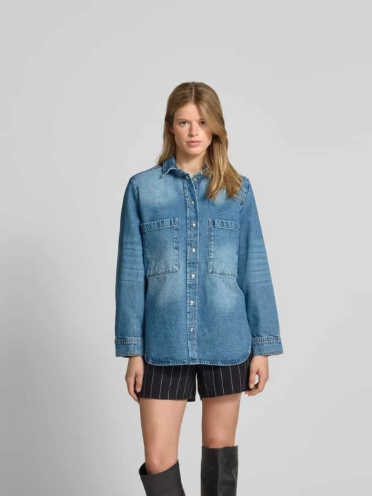 Zdjęcie produktu Bluzka jeansowa z kieszeniami na piersi IRO Jeansowy niebieski