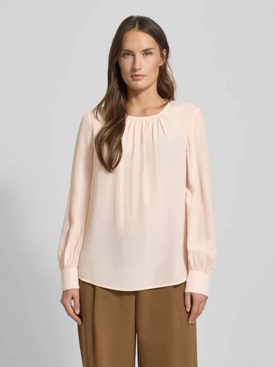 Zdjęcie produktu Bluzka z jedwabiu o kroju regular fit z marszczeniem Max Mara Jasnoróżowy