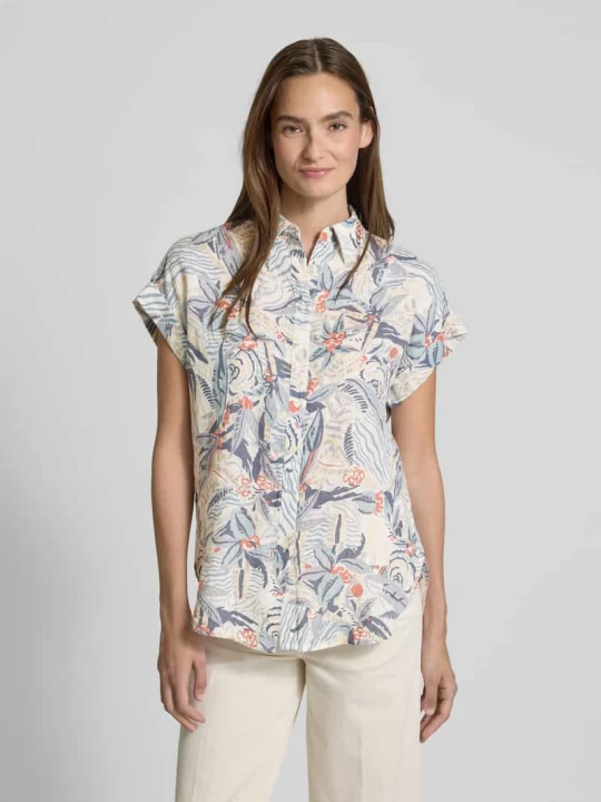 Zdjęcie produktu Bluzka koszulowa lniana o kroju slim fit z rękawem o dł. 1 / 2 model ‘BROONO’ Lauren Ralph Lauren Beżowy