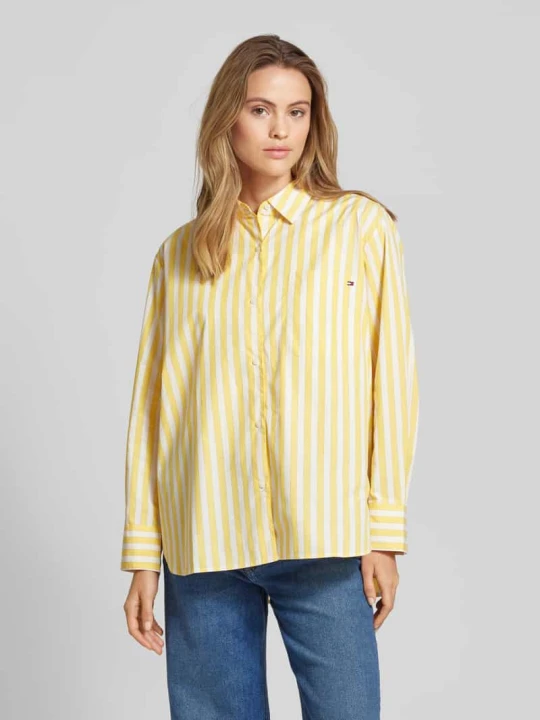 Zdjęcie produktu Bluzka koszulowa o kroju easy fit z listwą guzikową Tommy Hilfiger Żółty