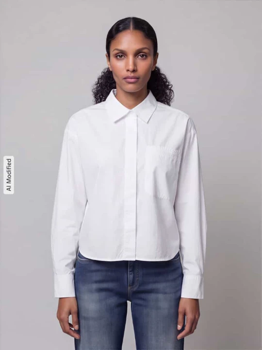 Zdjęcie produktu Bluzka koszulowa o kroju loose fit z czystej bawełny model 'Femi' Opus Biały