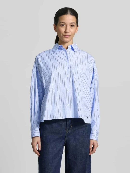 Zdjęcie produktu Bluzka koszulowa o kroju oversized z czystej Bawełna Model 'AUREO' Weekend Max Mara Jasnoniebieski
