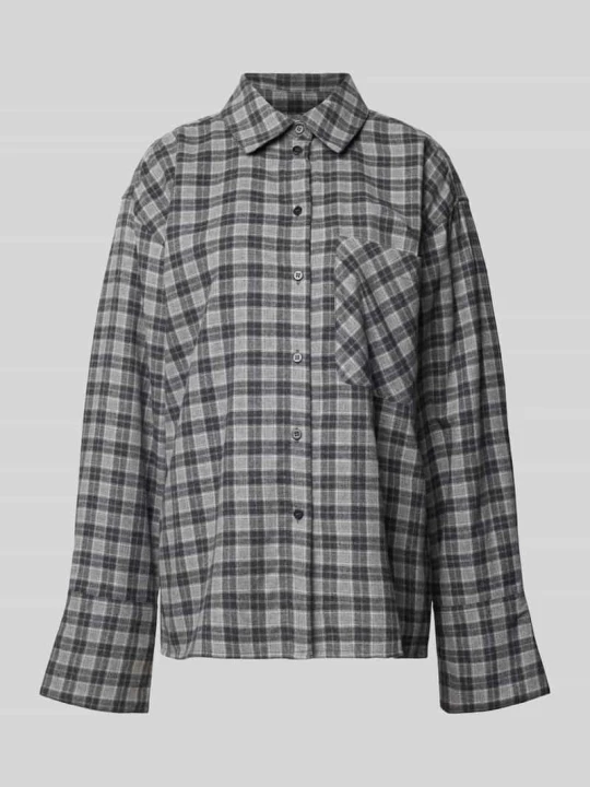 Zdjęcie produktu Bluzka koszulowa o kroju oversized z czystej bawełny Black Palms Biały