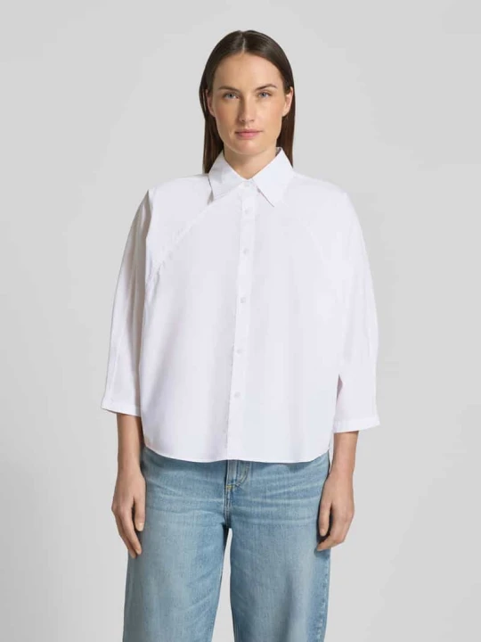 Zdjęcie produktu Bluzka koszulowa o kroju oversized z czystej Bawełna Model 'BELENTA' Boss Biały
