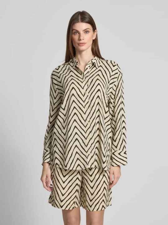 Zdjęcie produktu Bluzka koszulowa o kroju oversized z mieszanki wiskozy i lnu Tom Tailor Beżowy