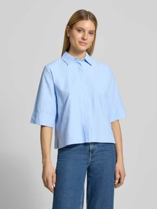 Zdjęcie produktu Bluzka koszulowa o kroju regular fit w designie z rękawem o dł. 1/2 model 'Netti' Soyaconcept Jasnoniebieski