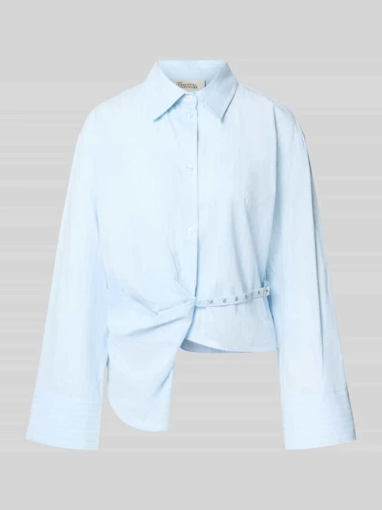 Zdjęcie produktu bluzka koszulowa o kroju regular fit z czystej bawełny model 'Bella' My Essential Wardrobe Jasnoniebieski