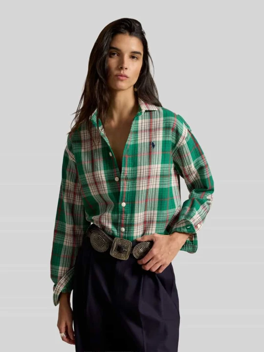Zdjęcie produktu Bluzka koszulowa o kroju regular fit z czystej bawełny Polo Ralph Lauren Zielony