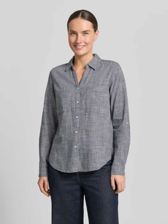 Zdjęcie produktu Bluzka koszulowa o kroju regular fit z czystej bawełny Tom Tailor Granatowy