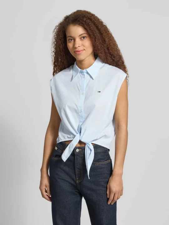 Zdjęcie produktu Bluzka koszulowa o kroju regular fit z czystej bawełny Tommy Jeans Jasnoniebieski