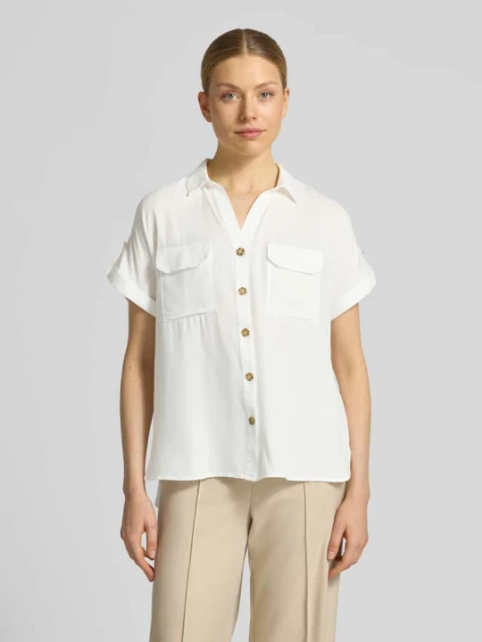 Zdjęcie produktu Bluzka koszulowa o kroju regular fit z czystej wiskozy model 'BUMPY' Vero Moda Biały