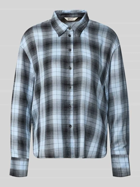 Zdjęcie produktu Bluzka koszulowa o kroju regular fit z czystej wiskozy model 'RILEY' Only Jasnoniebieski melanż
