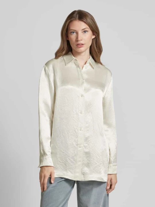 Zdjęcie produktu Bluzka koszulowa o kroju regular fit z efektem marszczenia model ‘GRADARA’ MM By Max Mara Biały