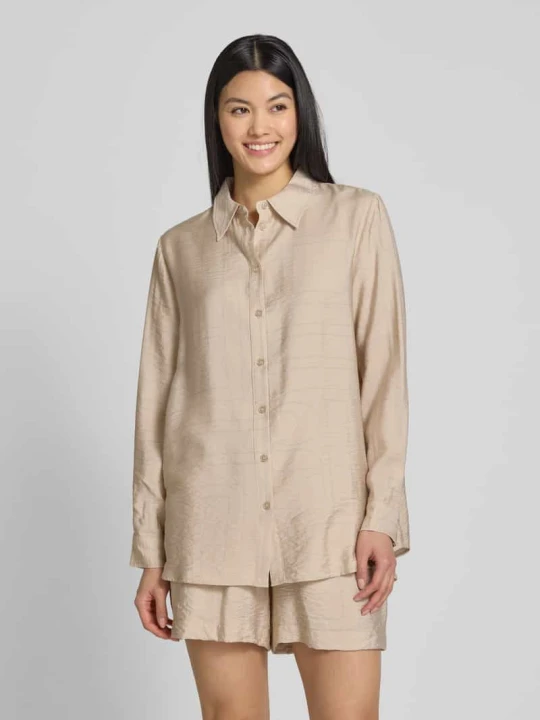 Zdjęcie produktu Bluzka koszulowa o kroju regular fit z efektem marszczenia model ‘Kelly’ My Essential Wardrobe Beżowy