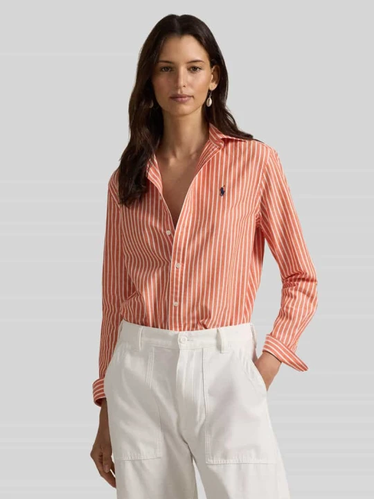 Zdjęcie produktu Bluzka koszulowa o kroju regular fit z mieszanki bawełny i lnu Polo Ralph Lauren Pomarańczowy