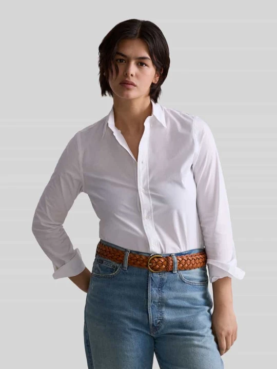 Zdjęcie produktu Bluzka koszulowa o kroju regular fit z mieszanki bawełny Polo Ralph Lauren Biały