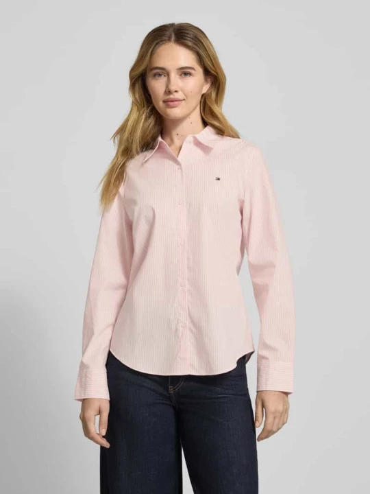Zdjęcie produktu Bluzka koszulowa o kroju regular fit z mieszanki bawełny Tommy Hilfiger Różowy