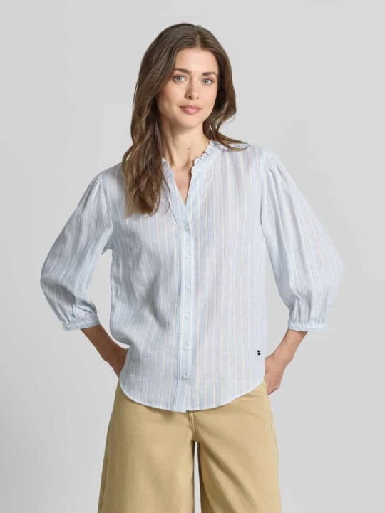 Zdjęcie produktu bluzka koszulowa o kroju regular fit z mieszanki lnu i wiskozy model 'VIOLET' BRAX Jasnoniebieski