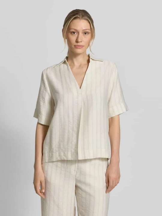 Zdjęcie produktu Bluzka koszulowa o kroju regular fit z mieszanki lyocellu model 'MARIE' Selected Złamany biały