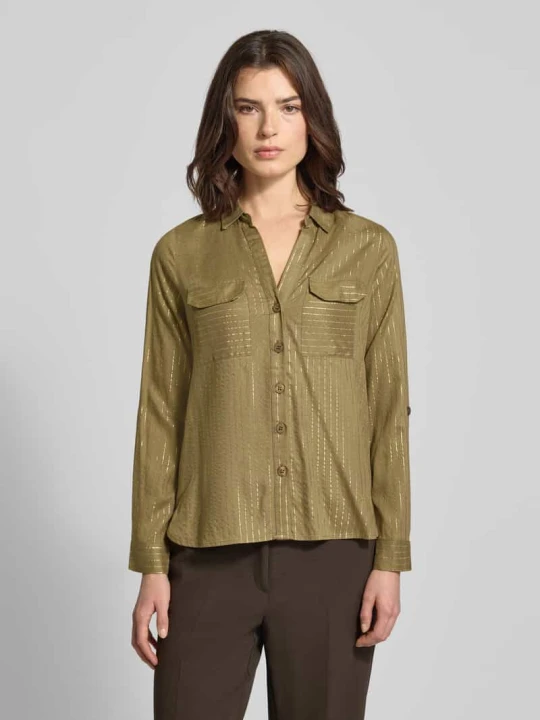 Zdjęcie produktu Bluzka koszulowa o kroju regular fit z mieszanki wiskozy model ‘BUMPY’ Vero Moda Oliwkowy