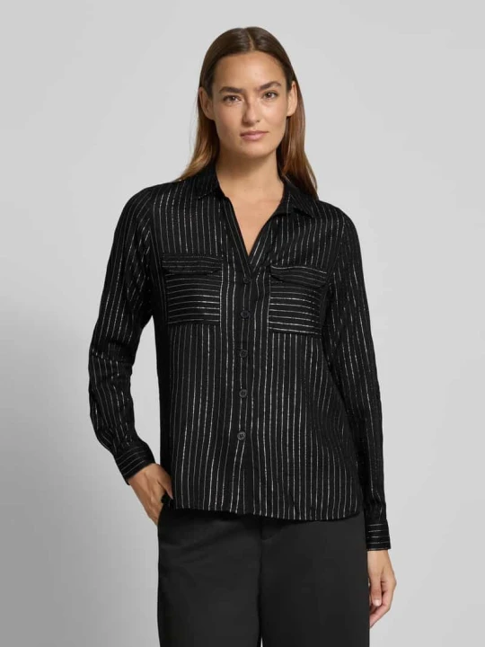 Zdjęcie produktu Bluzka koszulowa o kroju regular fit z mieszanki wiskozy model ‘BUMPY’ Vero Moda Czarny