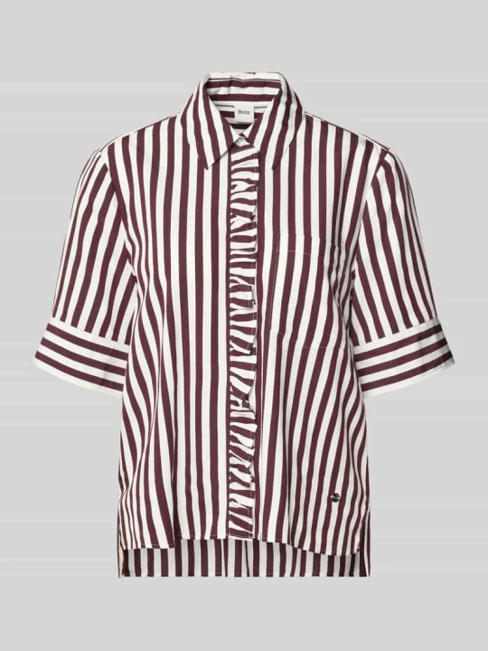 Zdjęcie produktu bluzka koszulowa o kroju regular fit z mieszanki wiskozy model 'VICA FRIL' BRAX Bordowy