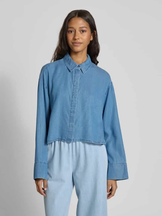 Zdjęcie produktu Bluzka koszulowa o kroju regular fit z rękawami kimono model ‘CHARIS’ Only Jeansowy niebieski