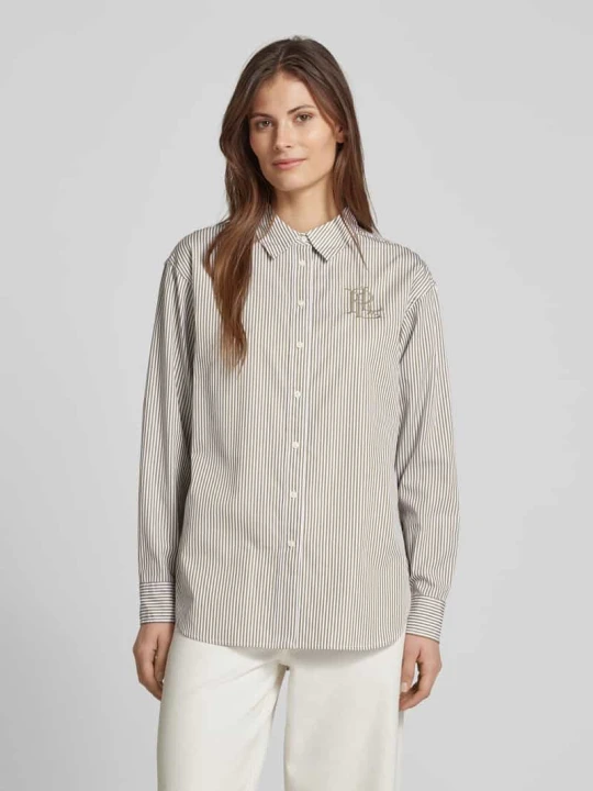 Zdjęcie produktu Bluzka koszulowa o kroju regular fit z wyhaftowanym logo model ‘KOTTA’ Lauren Ralph Lauren Zielony