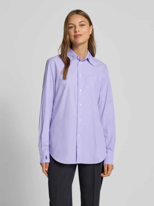 Zdjęcie produktu Bluzka koszulowa o kroju regular fit z wyhaftowanym logo Polo Ralph Lauren Fioletowy