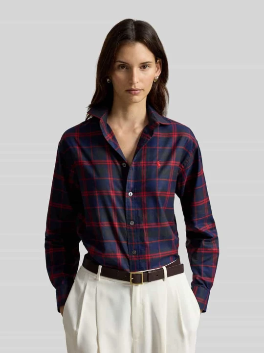 Zdjęcie produktu Bluzka koszulowa o kroju regular fit z wyhaftowanym logo Polo Ralph Lauren Czerwony