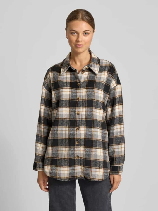 Zdjęcie produktu Bluzka koszulowa o kroju regular fit ze wzorem w kratę model ‘NAYA’ Vero Moda Złamany biały