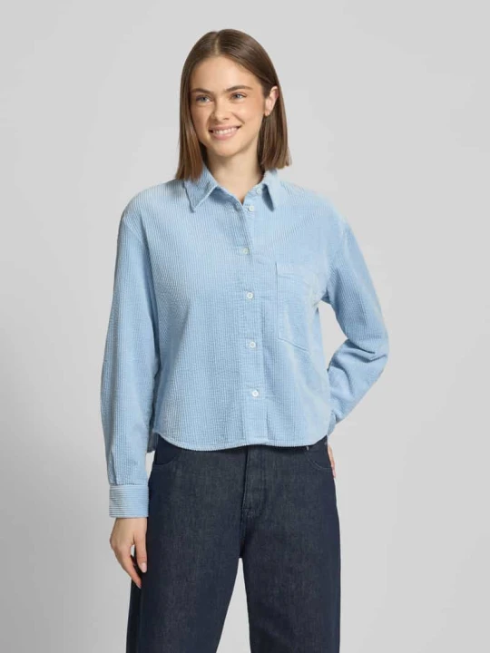 Zdjęcie produktu Bluzka koszulowa o kroju relaxed fit z czystej bawełny Marc O'Polo Jasnoniebieski