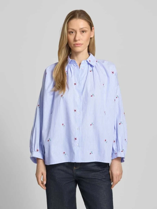 Zdjęcie produktu Bluzka koszulowa o kroju relaxed fit z czystej bawełny model 'BUTTERFLY' Weekend Max Mara Jasnoniebieski